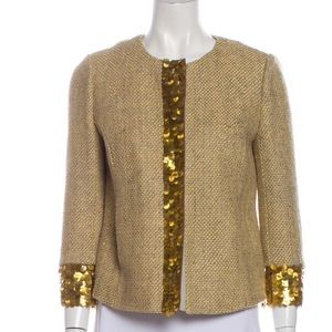 VGUC Tory Burch gold sequin evening jacket / blazer size 4